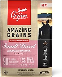 ORIJEN Amazing Grains High-Protein Small Breed Dry Dog Food, 10-lb bag