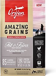 ORIJEN Amazing Grains Fit & Trim High-Protein Dry Dog Food, 22.5-lb bag