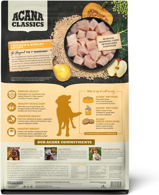 Show full view: ACANA Classics Chicken & Barley Dry Dog Food, 4-lb bag slide 3 of 12