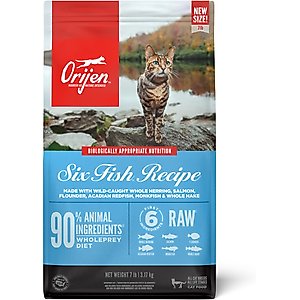 ORIJEN Six Fish Grain-Free High-Protein Premium Dry Cat Food, 7-lb bag