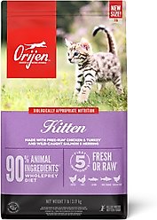 ORIJEN Kitten Grain-Free High-Protein Premium Dry Cat Food, 7-lb bag