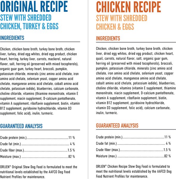 Show full view: ORIJEN Original Premium Variety Pack Chicken Wet Dog Food, 12.8-oz can, case of 6 slide 5 of 10