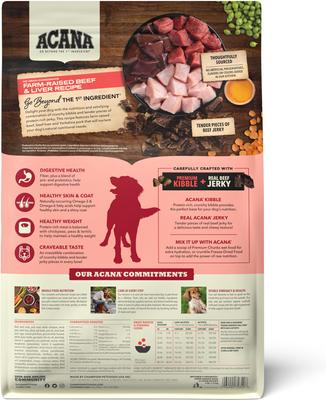 Show full view: ACANA Butcher's Favorites Grain-Free Farm-Raised Beef & Liver Dry Dog Food, 4-lb bag slide 3 of 12