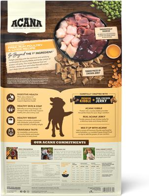Show full view: ACANA Butcher's Favorites Grain-Free Free-Run Poultry & Liver Dry Dog Food, 17-lb bag slide 3 of 12