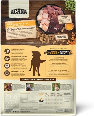 Show full view: ACANA Butcher's Favorites Grain-Free Free-Run Poultry & Liver Dry Dog Food, 4-lb bag slide 3 of 12