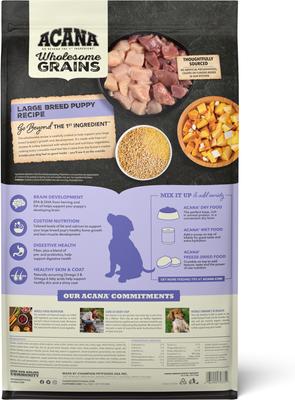 Show full view: ACANA Wholesome Grains Large Breed Puppy Dry Dog Food, 22.5-lb bag slide 3 of 12