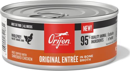 Show full view: ORIJEN Premium Original Entree in Bone Broth Pate Wet Cat Food, 5.5-oz can, case of 12 slide 3 of 12