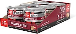 ORIJEN Premium Tuna Salmon & Beef Entree in Bone Broth Pate Wet Cat Food, 5.5-oz can, case of 12