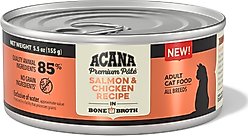 ACANA Premium Salmon & Chicken in Bone Broth Pate Wet Cat Food, 5.5-oz can, case of 12 slide 2 of 9