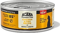 ACANA Premium Chicken & Fish in Bone Broth Pate Wet Cat Food, 5.5-oz can, case of 12 slide 2 of 9