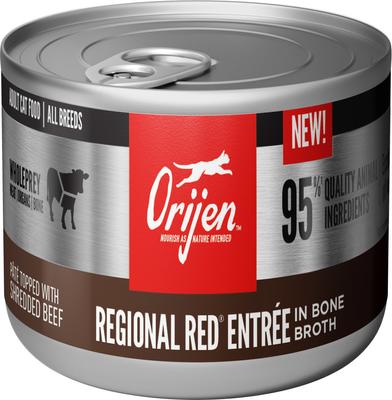 Show full view: ORIJEN Premium Regional Red Entree in Bone Broth Pate Wet Cat Food, 3-oz can, case of 24 slide 3 of 12