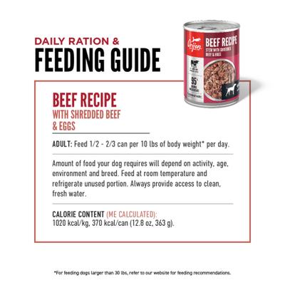 Show full view: ORIJEN Real Meat Shreds Beef Stew Wet Dog Food Recipe, 12.8-oz can, case of 12 slide 8 of 13