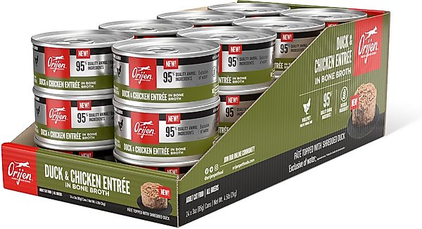 ORIJEN Premium Duck & Chicken Entree in Bone Broth Pate Wet Cat Food