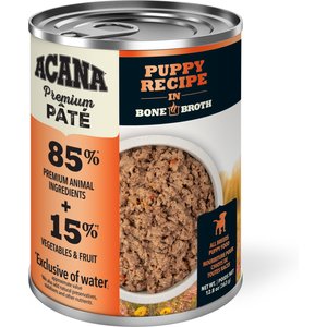 ACANA Premium Pate Puppy in Bone Broth Grain-Free Wet Dog Food, 12.8-oz can, case of 12