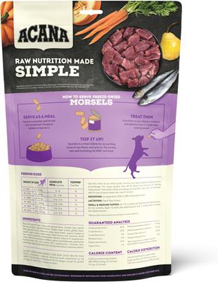 Show full view: ACANA Free-Run Duck Morsels Grain-Free High-Protein Freeze-Dried Dog Food & Topper, 8-oz bag slide 3 of 11