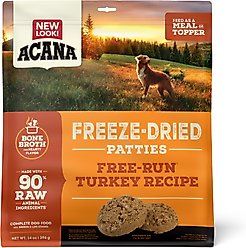 ACANA Free-Run Turkey Patties Grain-Free High-Protein Freeze-Dried Dog Food & Topper, 14-oz bag