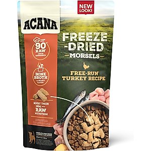 ACANA Free-Run Turkey Morsels Grain-Free High-Protein Freeze-Dried Dog Food & Topper, 8-oz bag