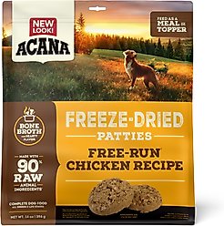 ACANA Free-Run Chicken Patties Grain-Free High-Protein Freeze-Dried Dog Food & Topper, 14-oz bag