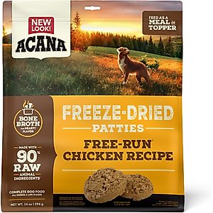 ACANA Free-Run Chicken Patties Grain-Free High-Protein Freeze-Dried Dog Food & Topper, 14-oz bag