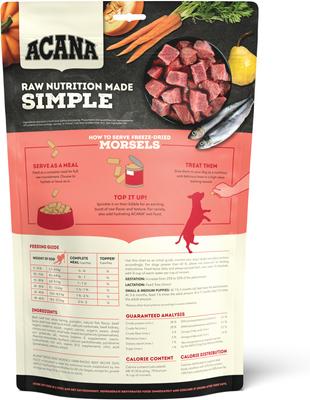 Show full view: ACANA Ranch-Raised Beef Morsels Grain-Free High-Protein Freeze-Dried Dog Food & Topper, 8-oz bag slide 3 of 12