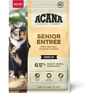 ACANA Senior Entrée Free-Run Chicken & Turkey Dry Cat Food, 4-lb bag