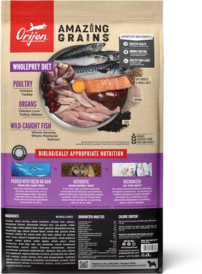 Show full view: ORIJEN Amazing Grains High-Protein Puppy Large Breed Dry Dog Food, 22.5-lb bag slide 4 of 12