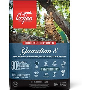 ORIJEN Guardian 8 Grain-Free High-Protein Premium Dry Cat Food, 10-lb bag