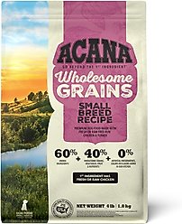 ACANA Wholesome Grains Small Breed Real Chicken Eggs & Turkey Dry Dog Food, 4-lb bag