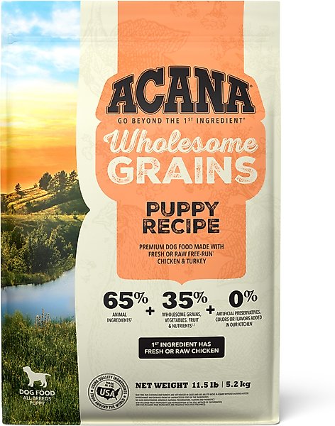ACANA Wholesome Grains Puppy Recipe Dry Dog Food, 11.5-lb