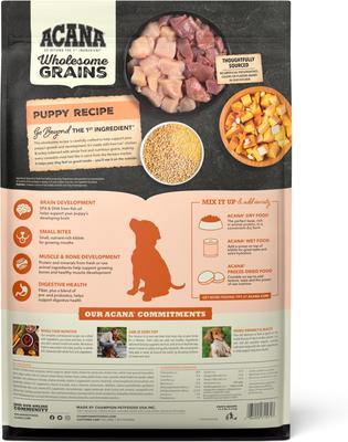 Show full view: ACANA Wholesome Grains Puppy Real Chicken Eggs &Turkey Dry Dog Food, 11.5-lb bag slide 3 of 13