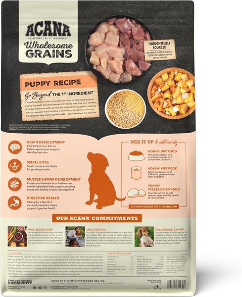 ACANA Wholesome Grains Puppy Real Chicken Eggs &Turkey Dry Dog Food