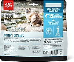 ORIJEN Six Fish Grain-Free High-Protein Raw Animal Ingredients Freeze-Dried Cat Treats, 1.25-oz bag slide 2 of 5