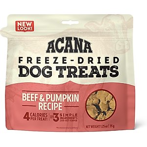 ACANA Singles Beef & Pumpkin Grain-Free Limited Ingredients & Freeze-Dried Dog Treats, 1.25-oz bag