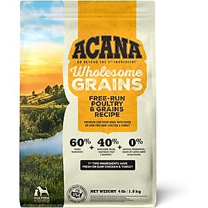 ACANA Free-Run Poultry Wholesome Grains Dry Dog Food, 4-lb bag
