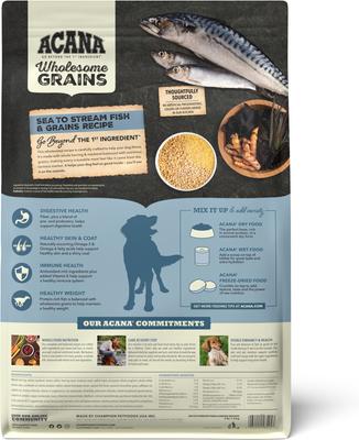 Show full view: ACANA Sea to Stream Saltwater Fish Wholesome Grains Dry Dog Food, 4-lb bag slide 3 of 14