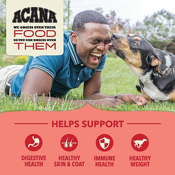 Show full view: ACANA Red Meat & Grains Beef Pork & Lamb Wholesome Grains Dry Dog Food, 4-lb bag slide 5 of 14
