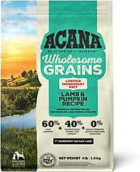 ACANA Limited Ingredient Lamb & Pumpkin Wholesome Grains Dry Dog Food, 4-lb bag