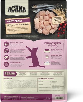 Show full view: ACANA Kittens First Feast Chicken & Fish Dry Cat Food, 4-lb bag slide 3 of 14