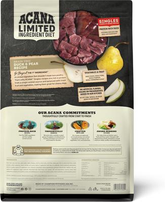 Show full view: ACANA Premium Chunks Duck Recipe in Bone Broth Wet Food + Singles Limited Ingredient Duck & Pear Dry Dog Food slide 3 of 8
