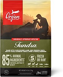 ORIJEN Tundra Grain-Free Poultry Free High-Protein Dry Dog Food, 4.5-lb bag