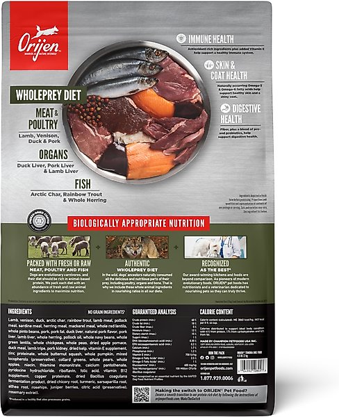Show full view: ORIJEN Tundra Grain-Free Poultry Free High-Protein Dry Dog Food, 4.5-lb bag slide 3 of 13