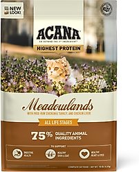 ACANA Meadowlands Chicken Turkey Fish & Cage-Free Eggs Grain-Free Dry Cat Food, 10-lb bag