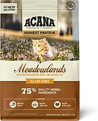 ACANA Meadowlands Chicken Turkey Fish & Cage-Free Eggs Grain-Free Dry Cat Food, 4-lb bag