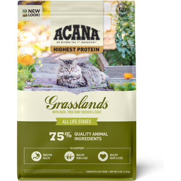 ACANA Grasslands Chicken Duck Turkey Fish & Quail Grain-Free Dry Cat Food