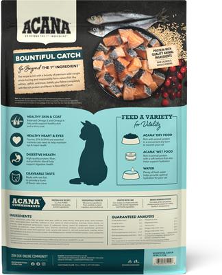 Show full view: ACANA Bountiful Catch Salmon Catfish & Herring Dry Cat Food, 10-lb bag slide 3 of 13