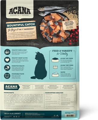 Show full view: ACANA Bountiful Catch Salmon Catfish & Herring Dry Cat Food, 4-lb bag slide 3 of 13