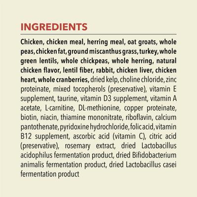 Show full view: ACANA Indoor Entree Chicken Turkey Whole Herring & Rabbit Dry Cat Food, 4-lb bag slide 6 of 14