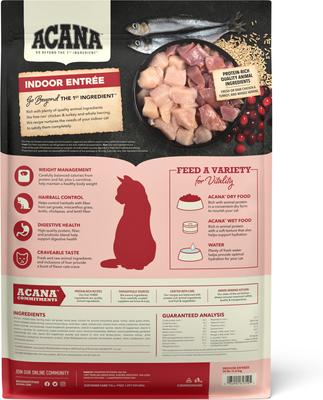 Show full view: ACANA Indoor Entree Chicken Turkey Whole Herring & Rabbit Dry Cat Food, 10-lb bag slide 3 of 14