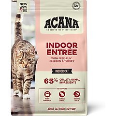 ACANA Indoor Entree Chicken Turkey Whole Herring & Rabbit Dry Cat Food, 4-lb bag