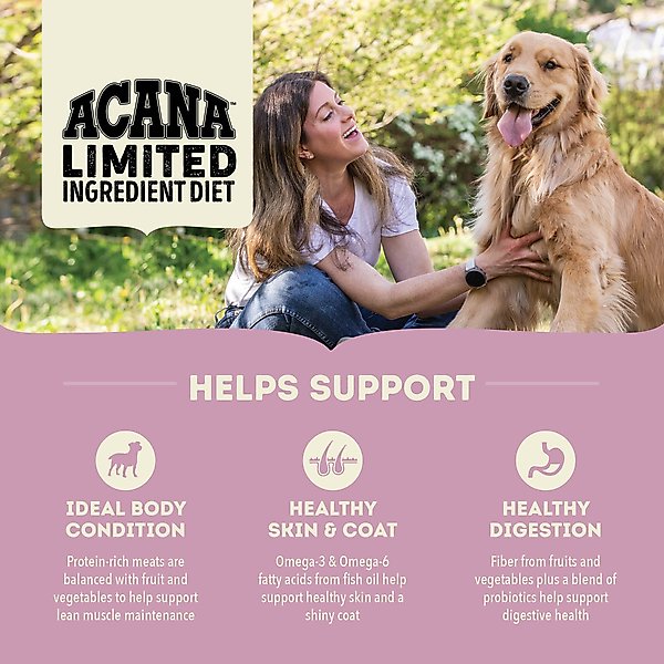 Show full view: ACANA Singles Limited Ingredient Lamb & Apple Grain-Free High-Protein Dry Dog Food, 4.5-lb bag slide 5 of 14